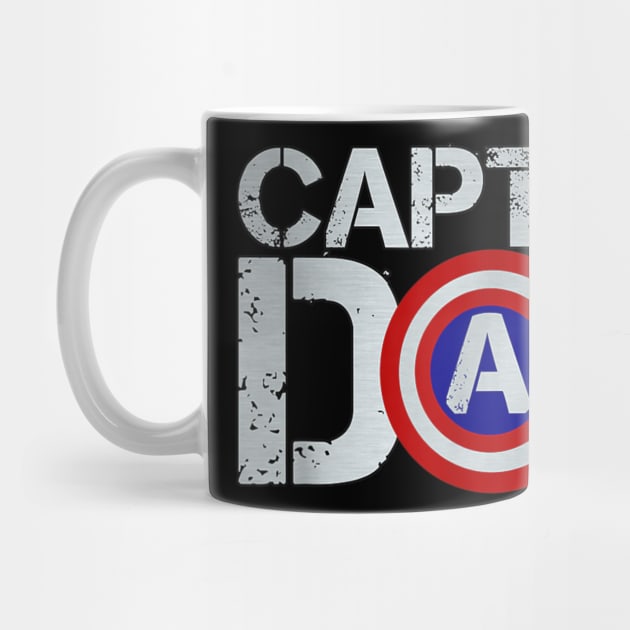 Mens Christmas Gift For Dad Birthday Captain Dad Superhero T shirt by Tisine